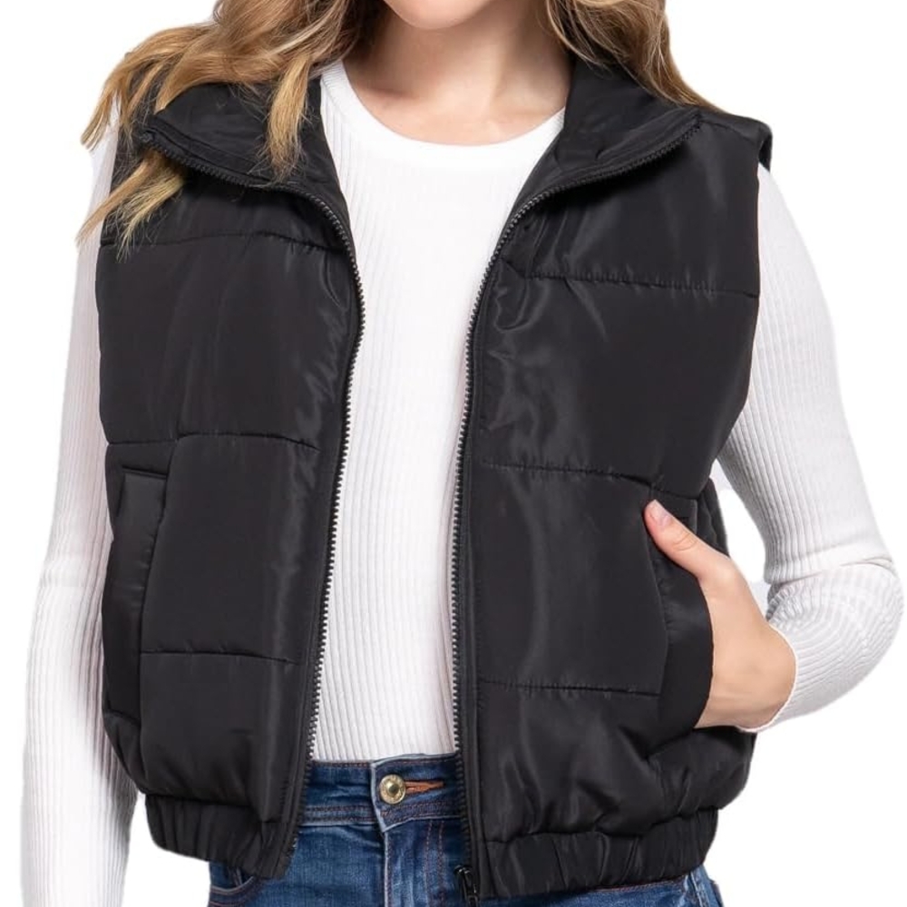Women's Black Puffer Vest